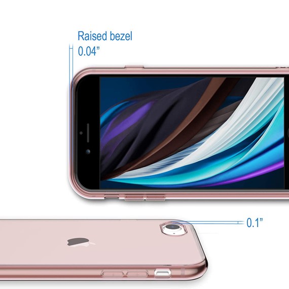 CaseUp Apple iPhone SE 2022 Kılıf Şeffaf Silikon Pembe 4